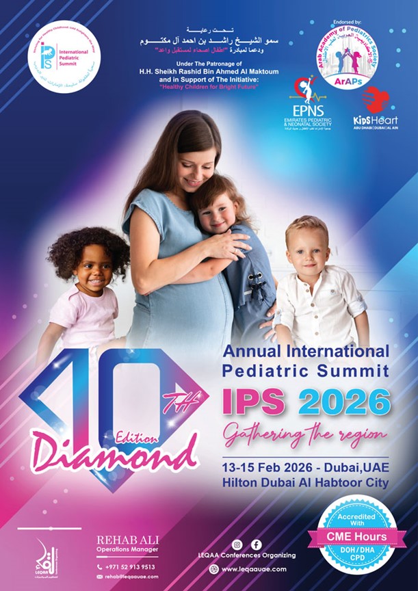 Invitation to IPS 2026 – Diamond Edition | 10th Annual International Pediatric Summit Poster